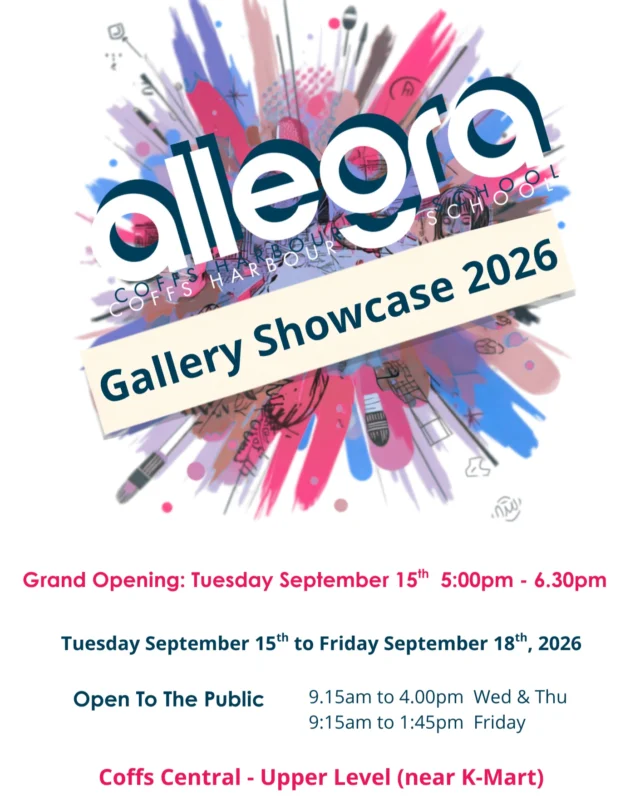 Allegra Gallery Showcase 2026!!!
*
*
*
*
*
#learnyourway #allegraschool #allegraschoolCH #informyourself #transformyourlife #educationwithadifference #wemakeadifference #coffscoast #education #school #wellbeing #youth #fun #deeplearning